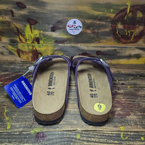 Birkenstock New w/o Box Arizona Plum Purple Birko Flor Patent Regular Size‎ 9 - Picture 6 of 9